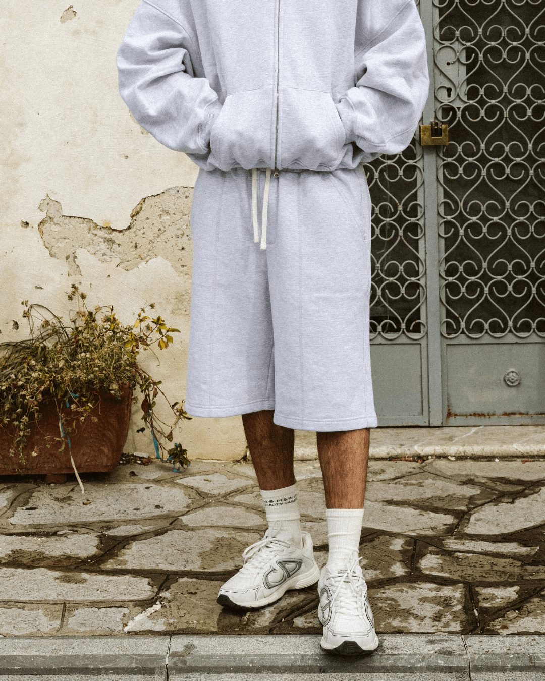 FLUFFY SHORTS VINTAGE GREY - Nous Tous