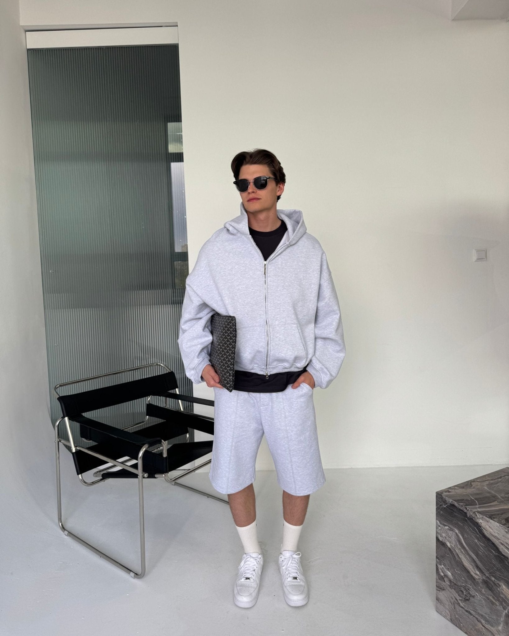 FLUFFY SHORTS VINTAGE GREY - Nous Tous
