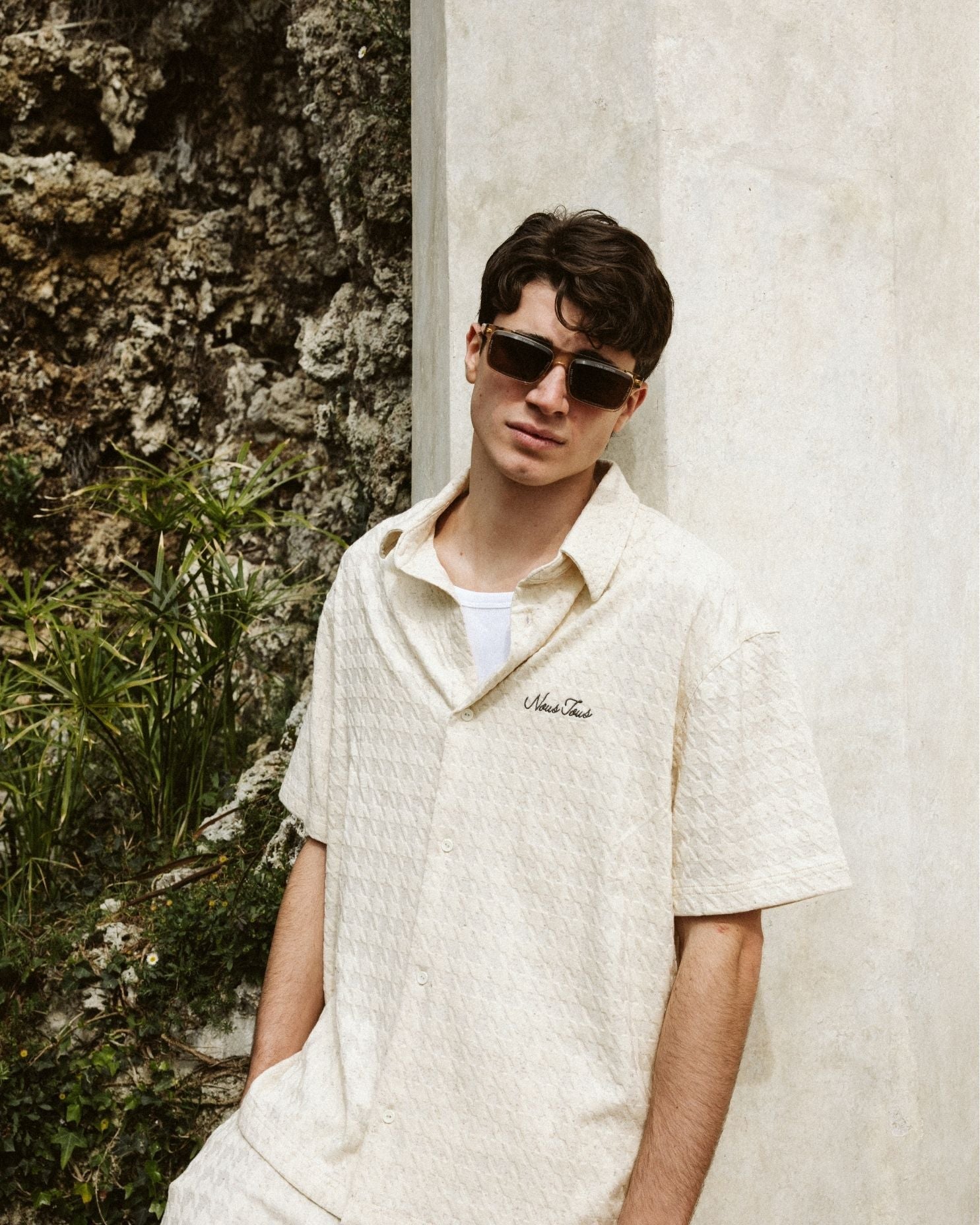 KOSZULA HERITAGE JACQUARD Z DODATKIEM LNU - Nous Tous