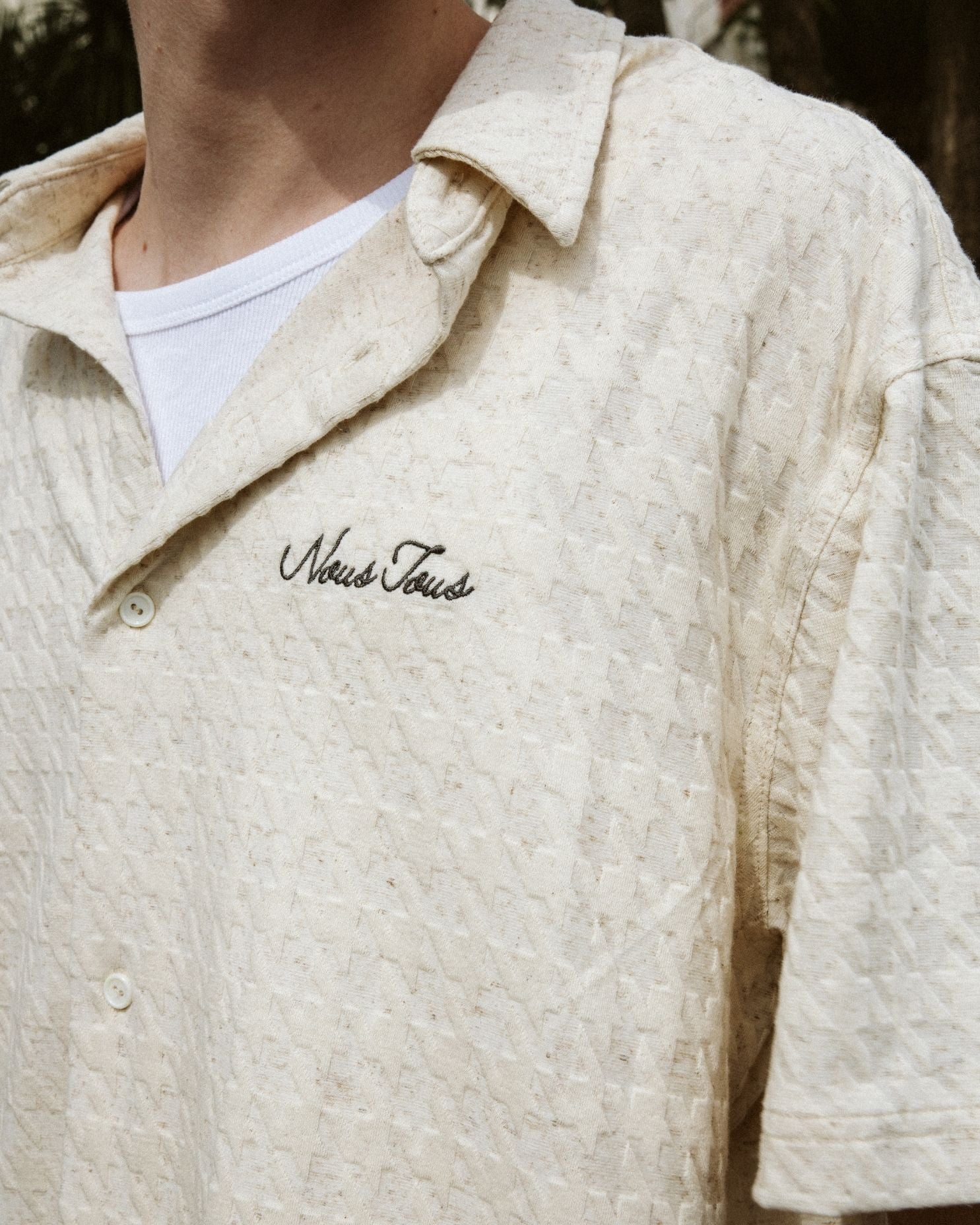 KOSZULA HERITAGE JACQUARD Z DODATKIEM LNU - Nous Tous