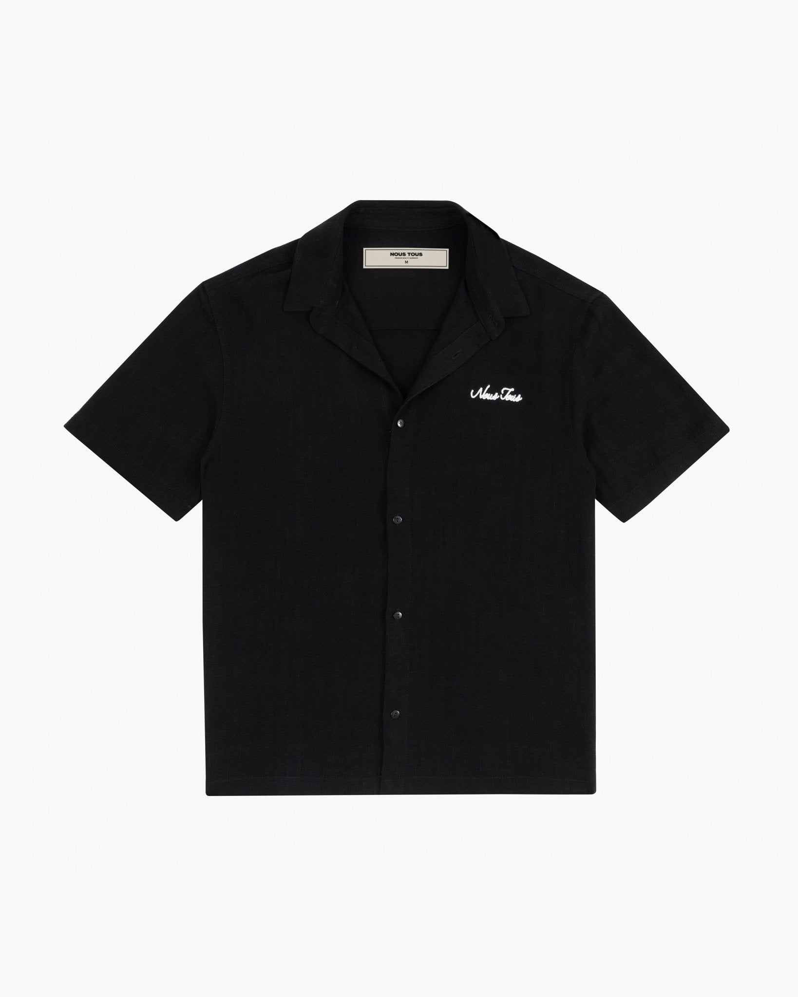 KOSZULA LNIANA DESIGN CREW SCRIPT CZARNY - Nous Tous