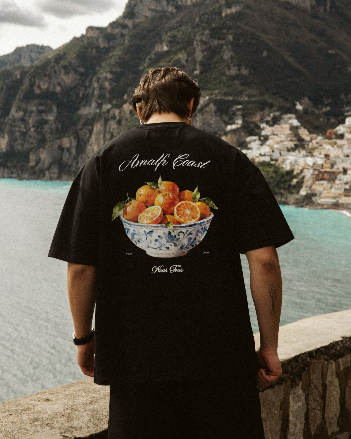 KOSZULKA ARANCE DI AMALFI BLACK - Nous Tous