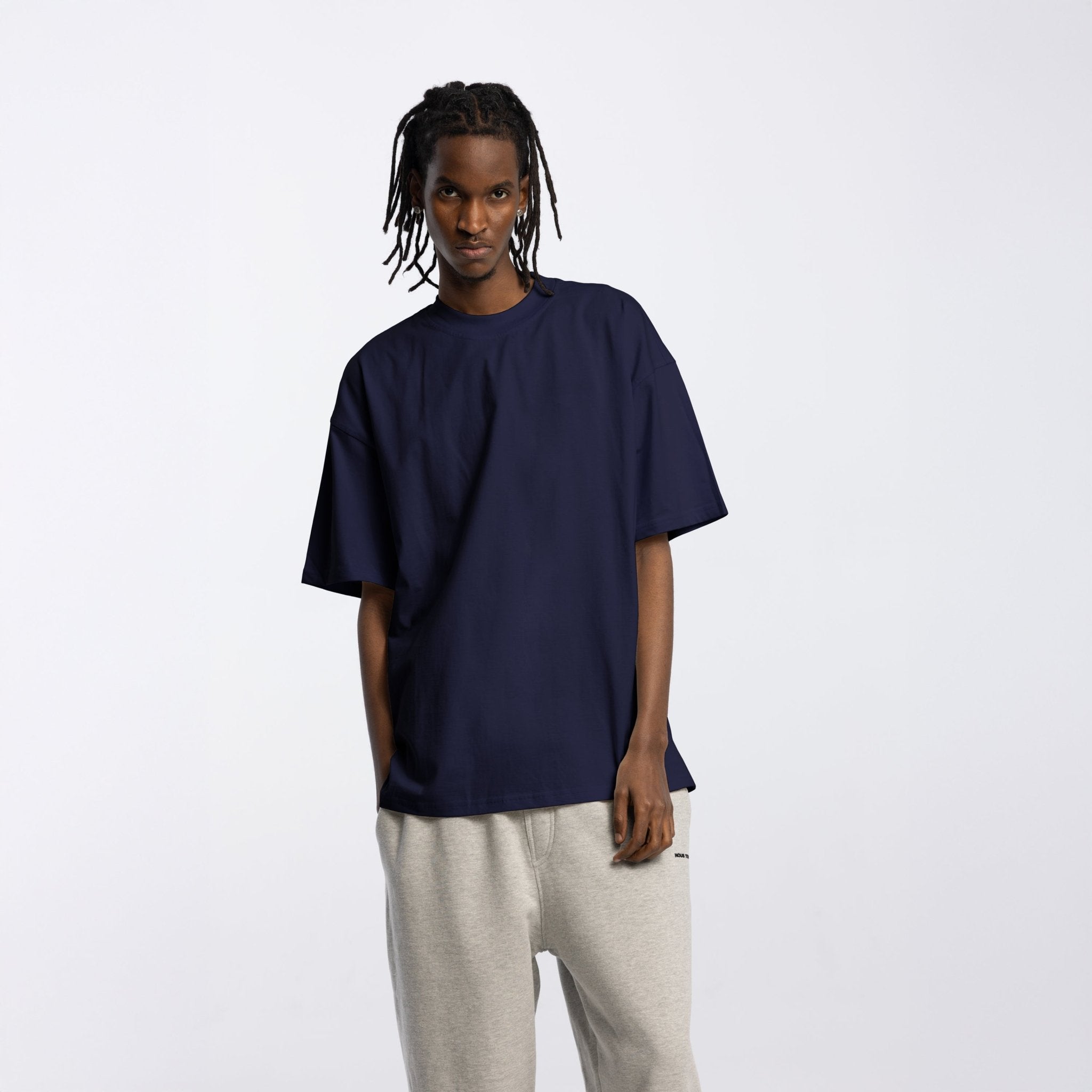 KOSZULKA BLANK HERITAGE COTTON NAVY - Nous Tous