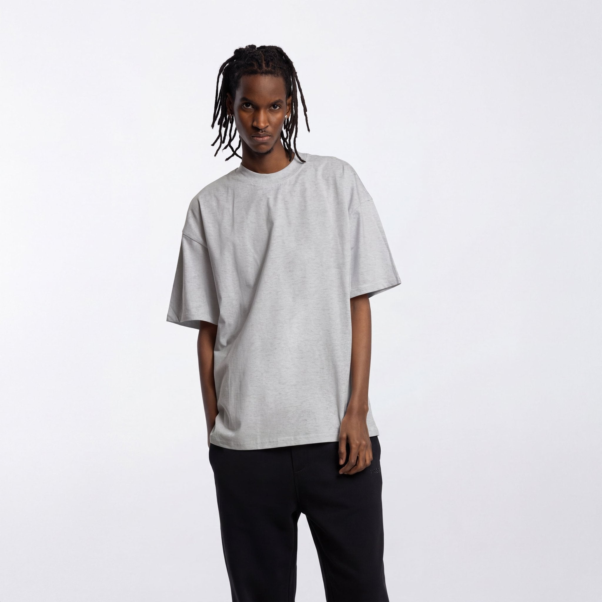 KOSZULKA BLANK HERITAGE COTTON SZARY MELANŻ - Nous Tous