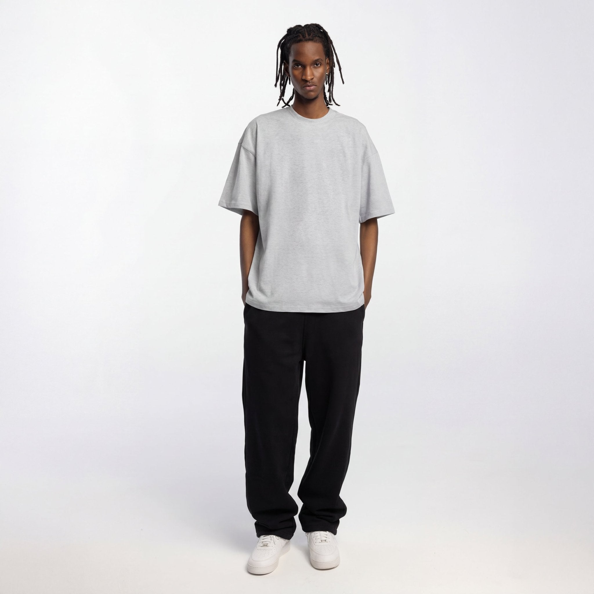 KOSZULKA BLANK HERITAGE COTTON SZARY MELANŻ - Nous Tous