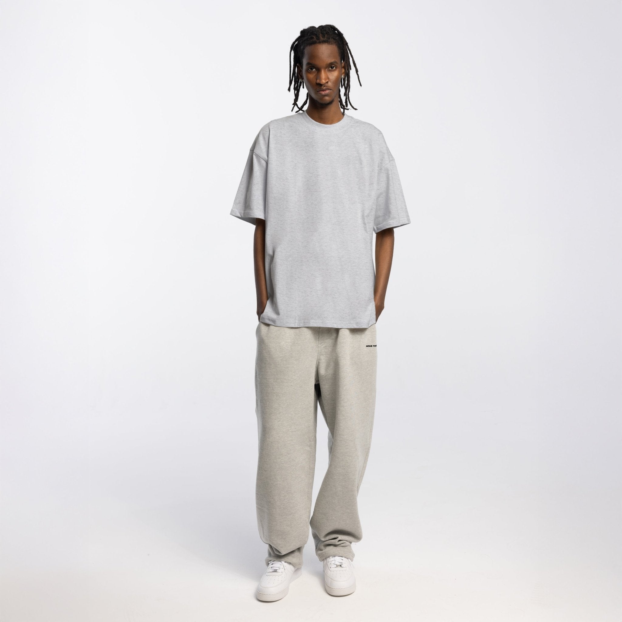 KOSZULKA BLANK HERITAGE COTTON SZARY MELANŻ - Nous Tous