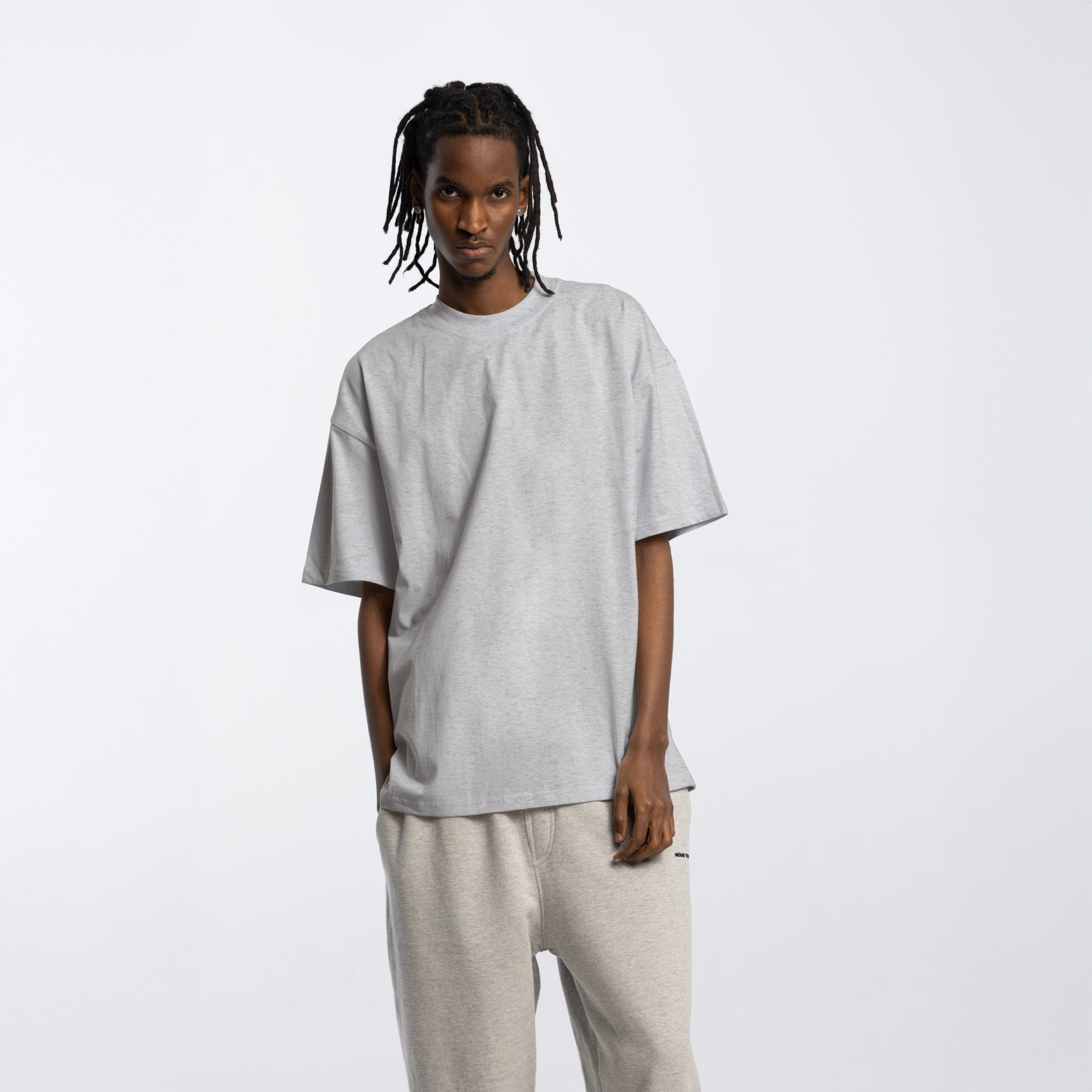 KOSZULKA BLANK HERITAGE COTTON SZARY MELANŻ - Nous Tous