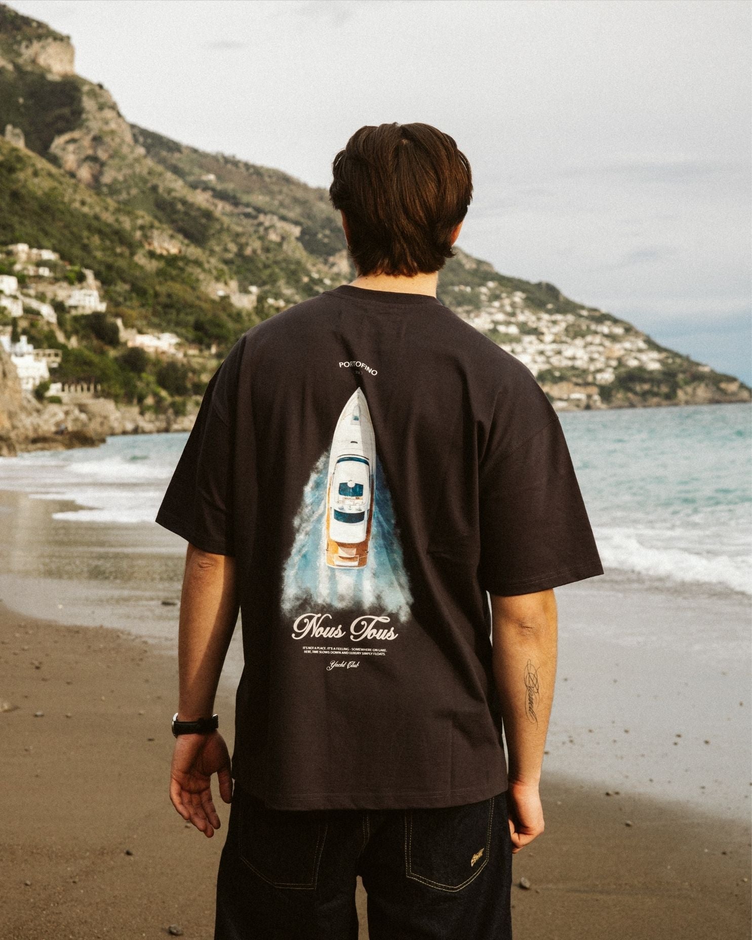 KOSZULKA CIAO, PORTOFINO WASHED BLACK - Nous Tous