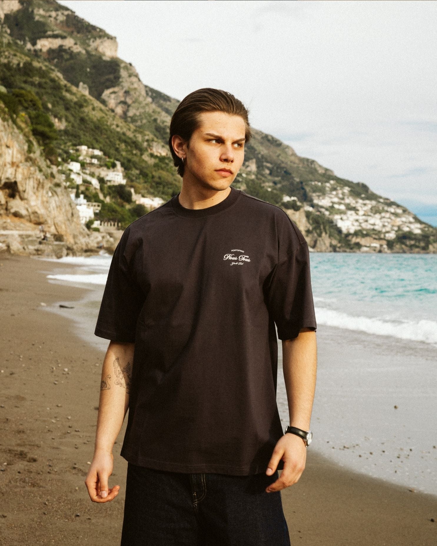 KOSZULKA CIAO, PORTOFINO WASHED BLACK - Nous Tous