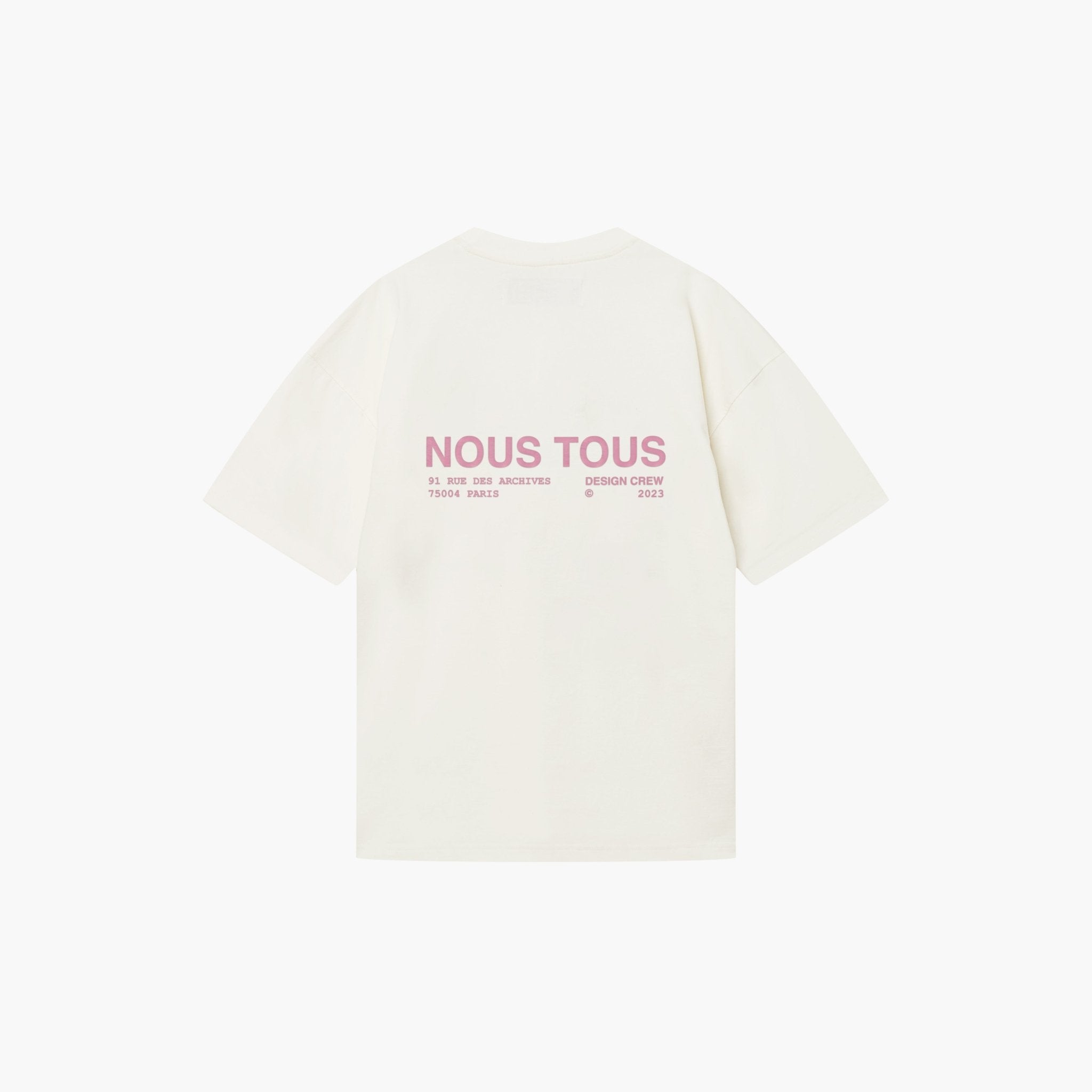 KOSZULKA DESIGN CREW DUSTY PINK OFF WHITE - Nous Tous