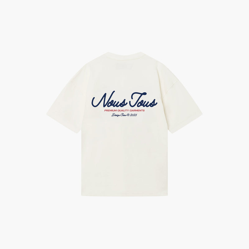 KOSZULKA DESIGN CREW SCRIPT OFF WHITE - Nous Tous