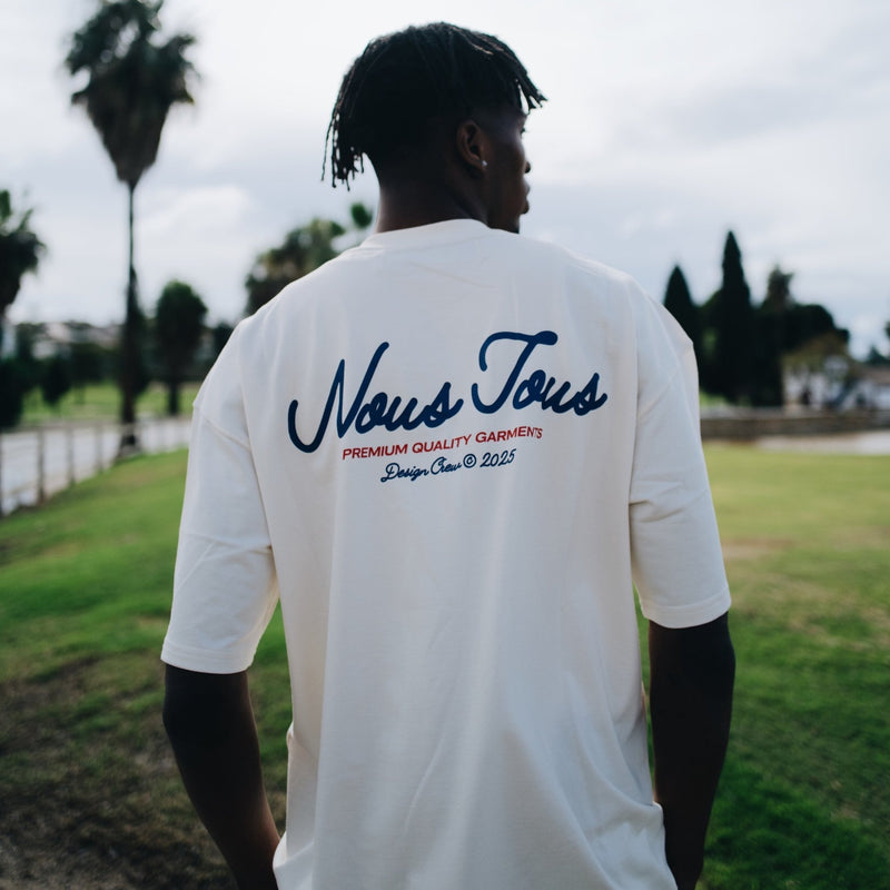 KOSZULKA DESIGN CREW SCRIPT OFF WHITE - Nous Tous