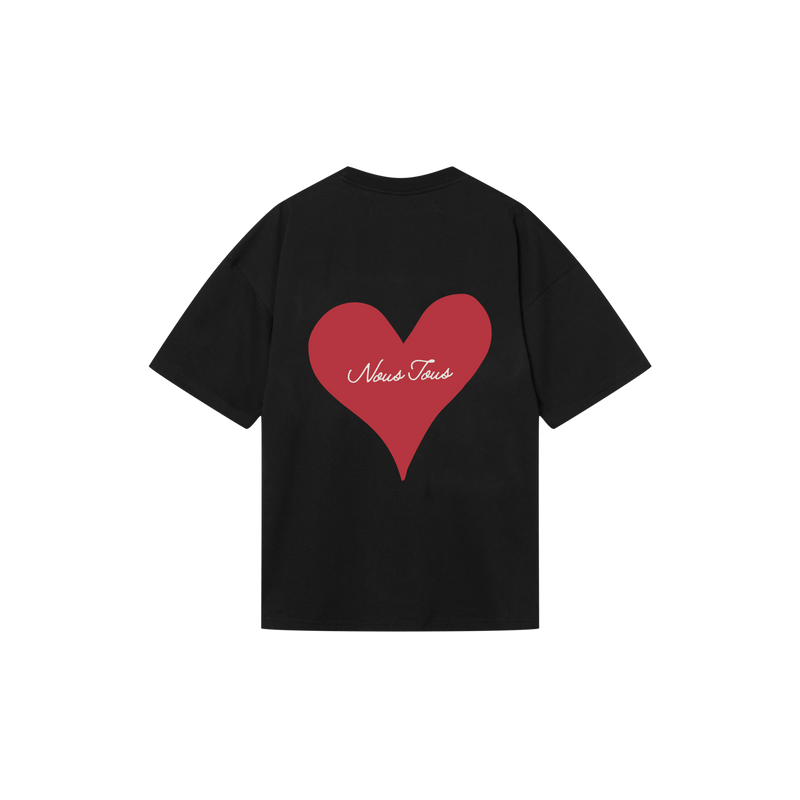 KOSZULKA HEART CZARNY - Nous Tous