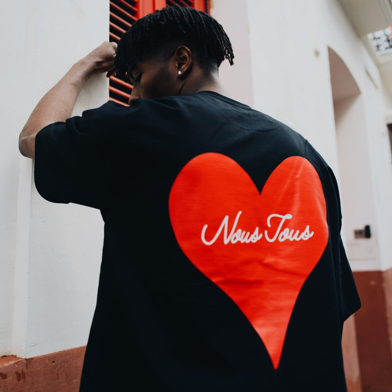 KOSZULKA HEART CZARNY - Nous Tous