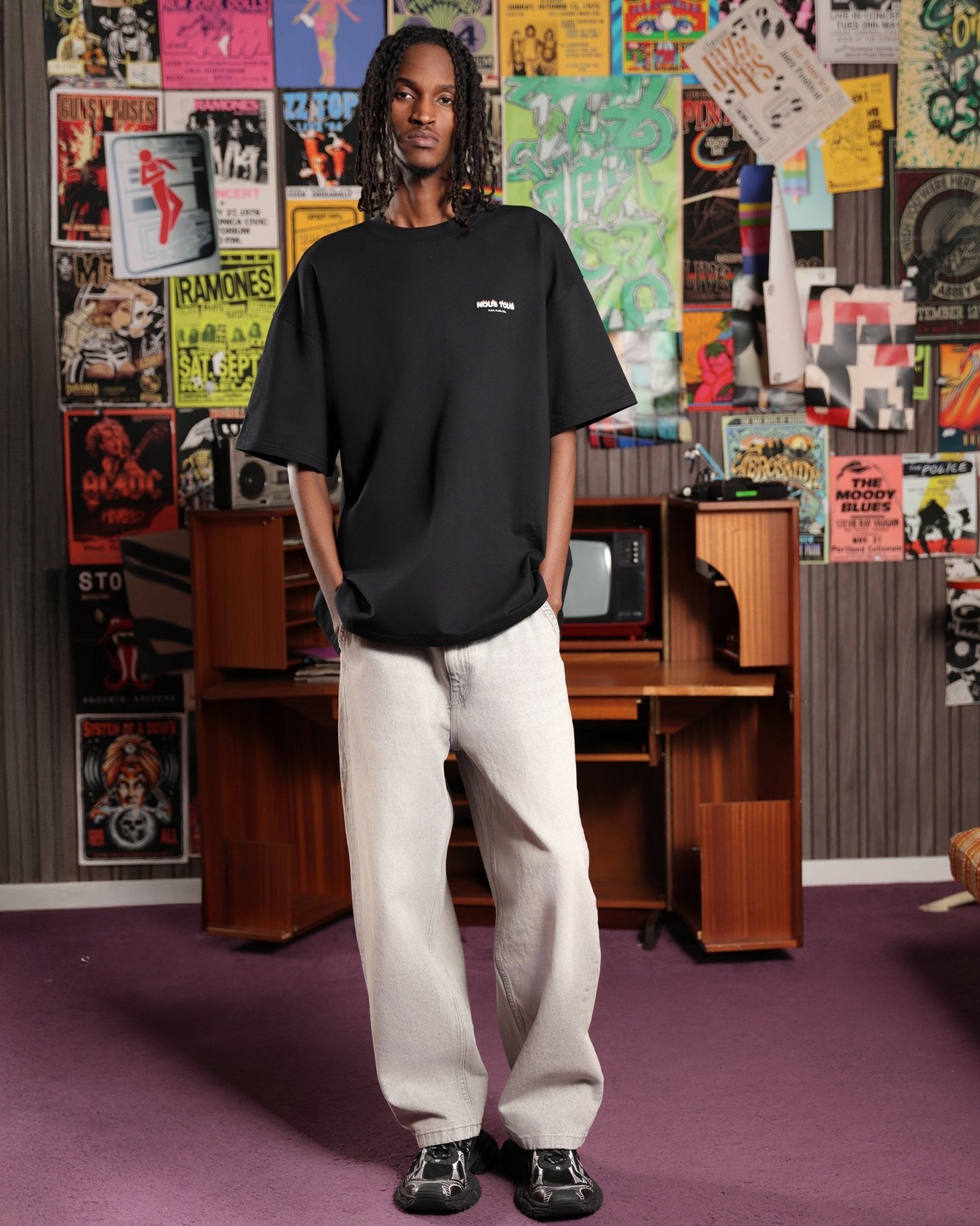 KOSZULKA LIGHTER CZARNY - Nous Tous