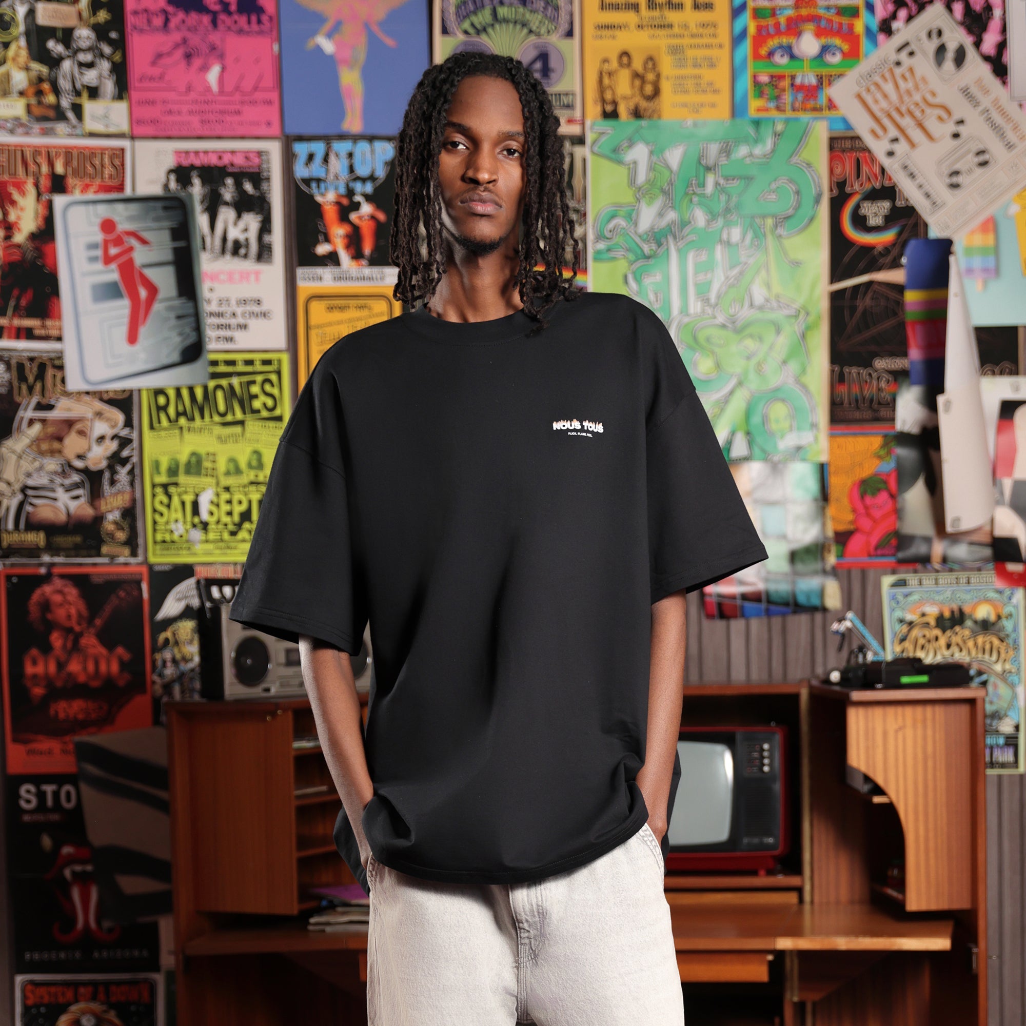 KOSZULKA LIGHTER CZARNY - Nous Tous