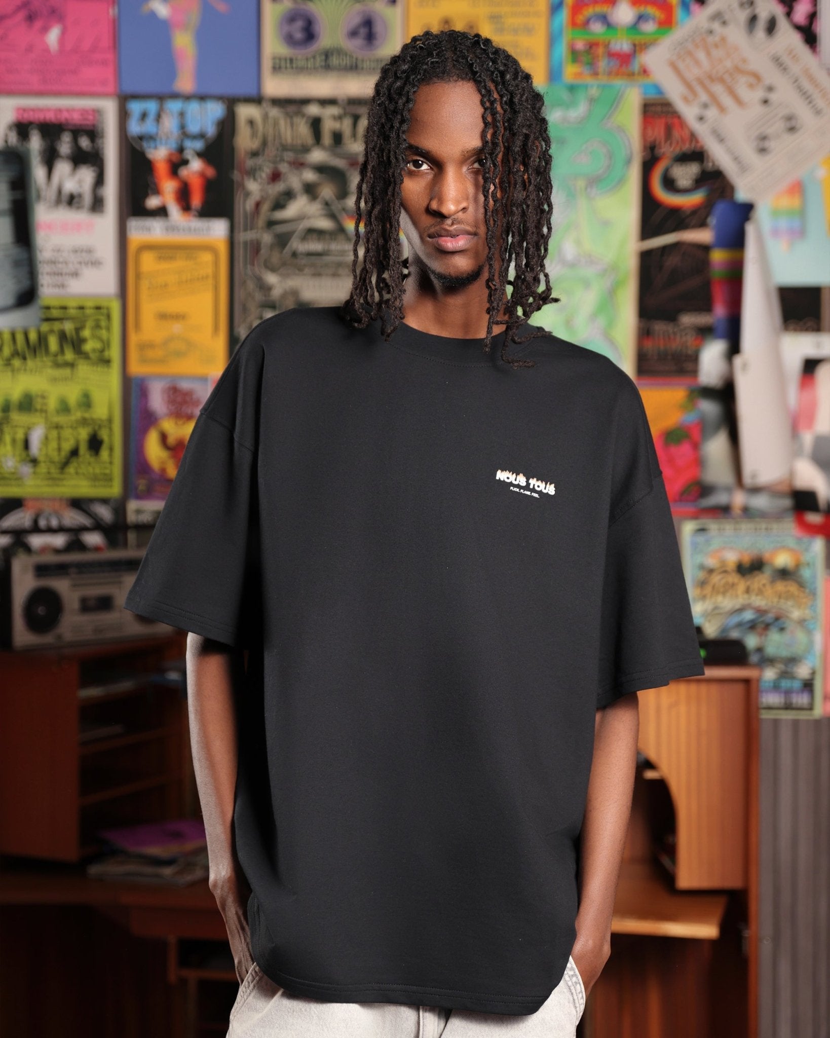 KOSZULKA LIGHTER CZARNY - Nous Tous