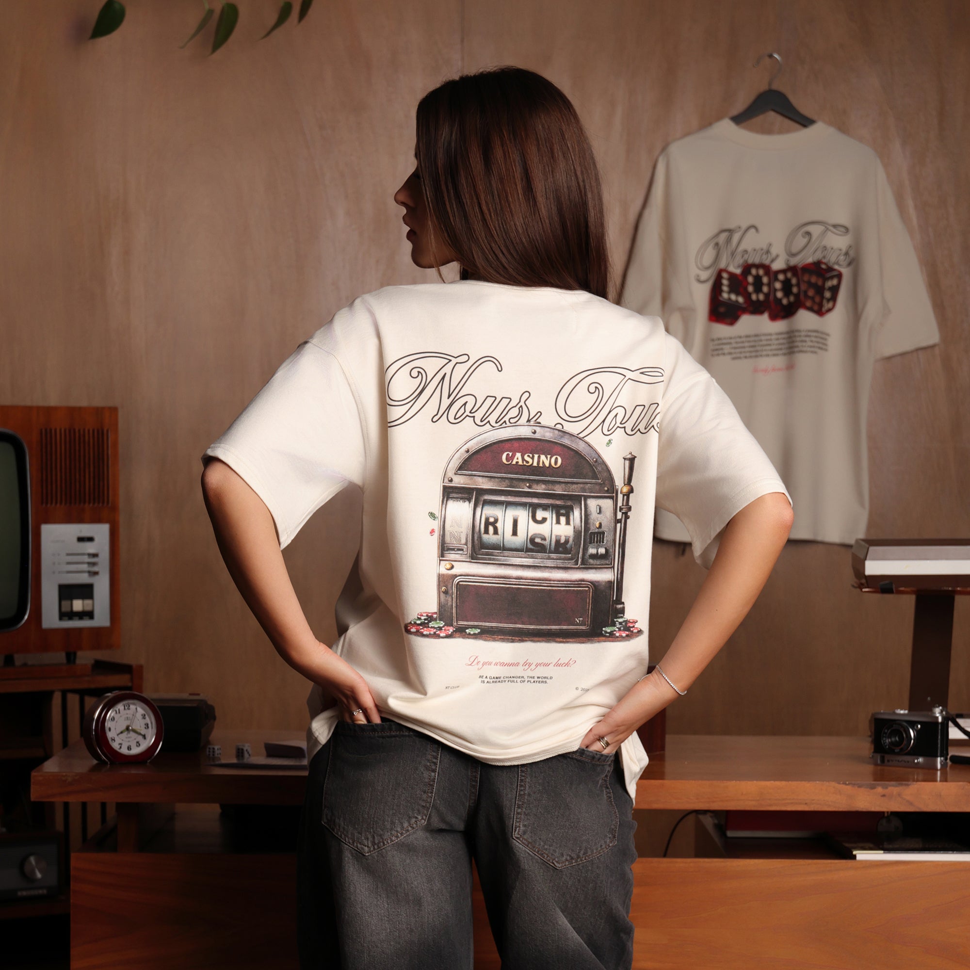 KOSZULKA RICH BY RISK OFF WHITE - Nous Tous