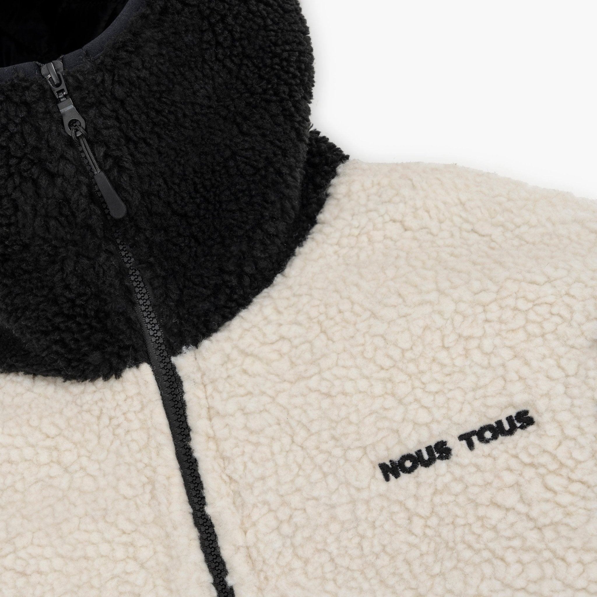 KURTKA SHERPA NINJA FLEECE BLACK/WHITE - Nous Tous