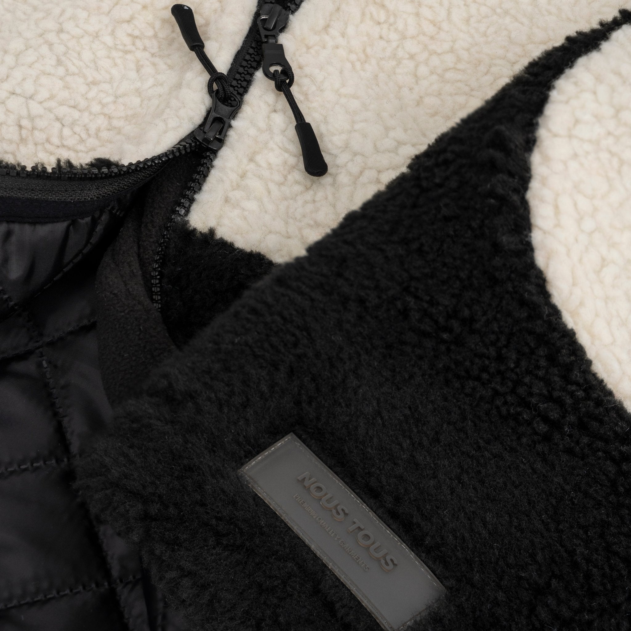 Kurtka Sherpa polar fleece Czarna- Nous Tous Streetwear – Nous