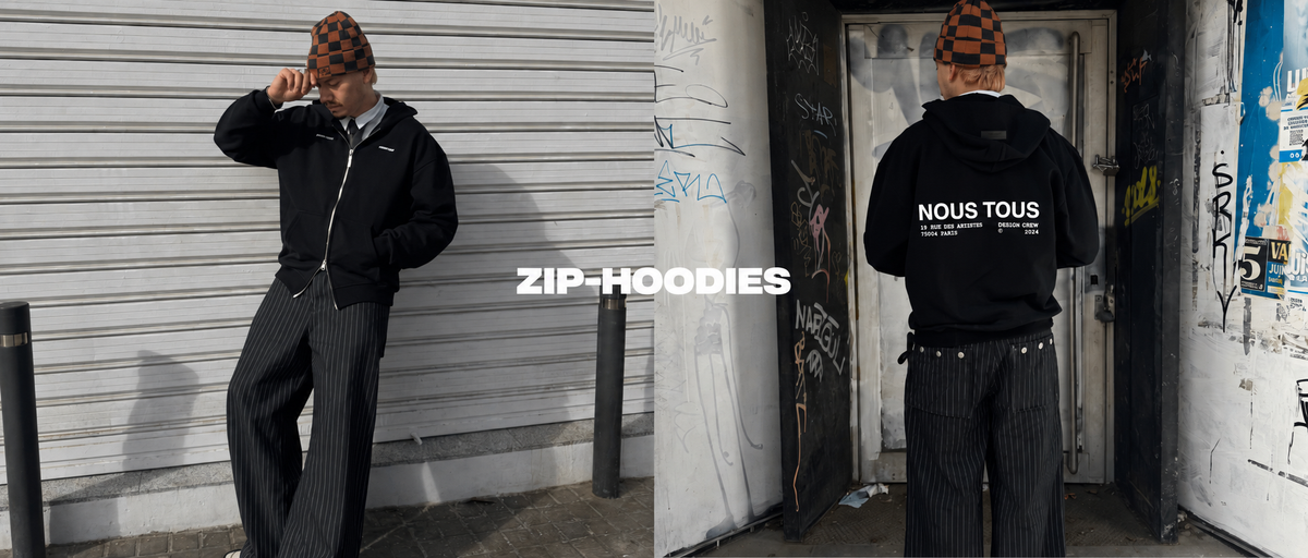 Zip-Hoodies. Streetwear-Sweatshirts mit Reißverschluss und Kapuze. - Nous Tous nutu.store