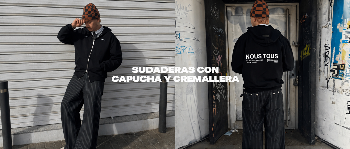 Sudaderas zip hoodie. Sudaderas de estilo urbano con cremallera y capucha. - Nous Tous nutu.store