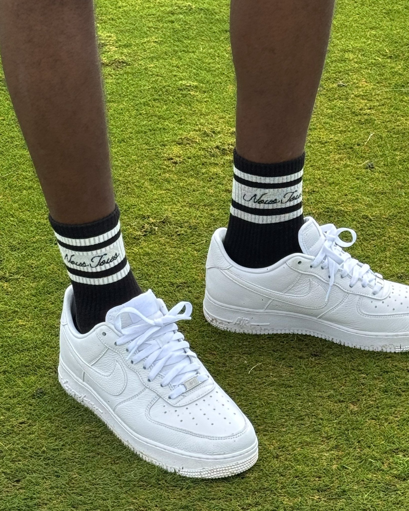 SKARPETKI NOUS TOUS BLACK OFF WHITE STRIPES - Nous Tous