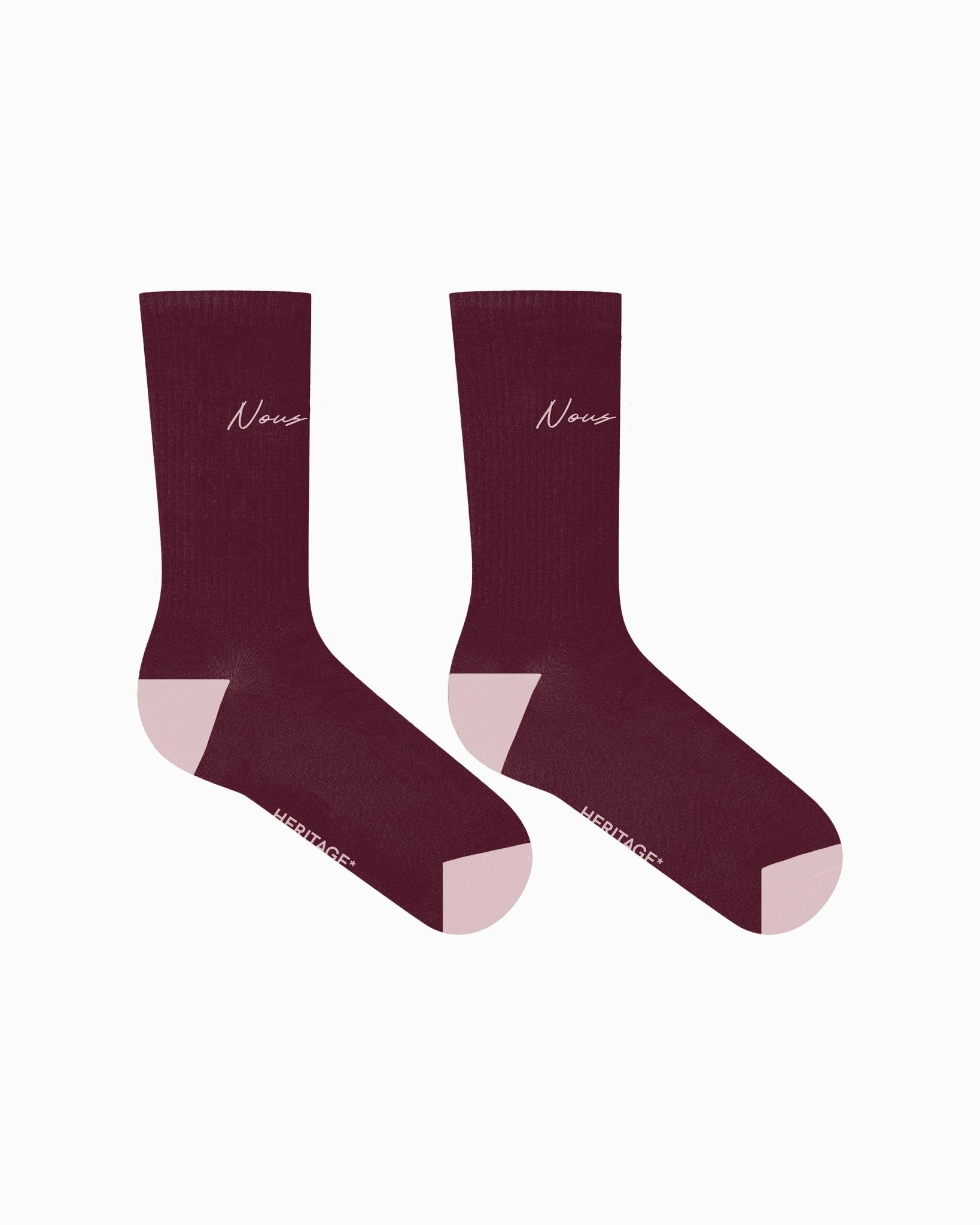 SKARPETKI NOUS TOUS SCRIPT BORDOWE - Nous Tous