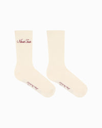 SKARPETKI NOUS TOUS SCRIPT DESIGN CREW OFF WHITE