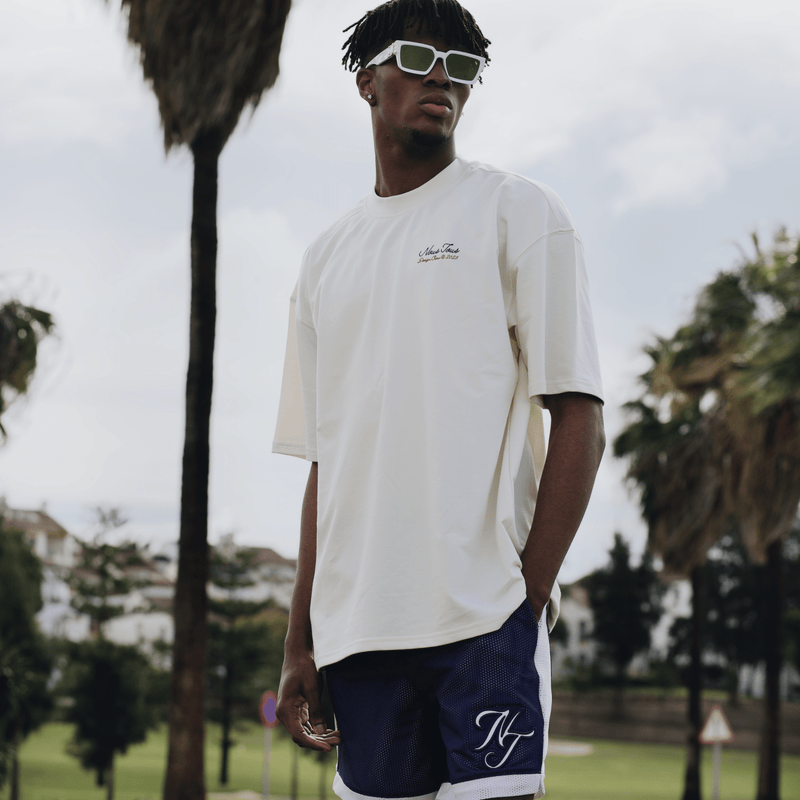SPODENKI DRIP MESH SHORTS NAVY STRIPE - Nous Tous