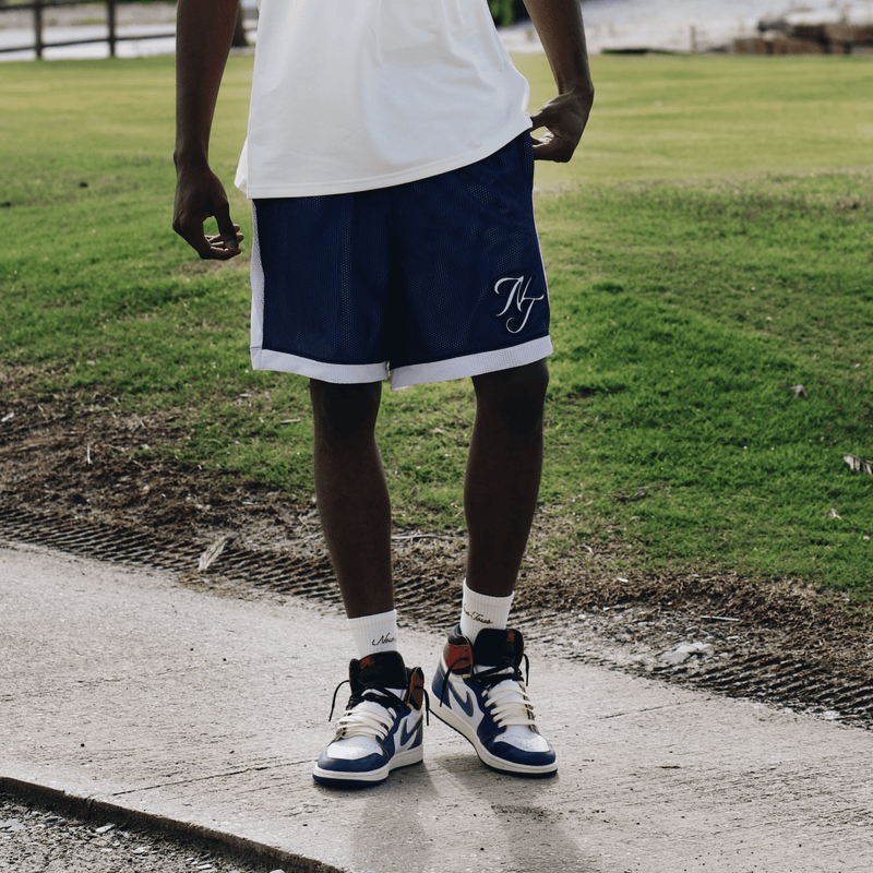 SPODENKI DRIP MESH SHORTS NAVY STRIPE - Nous Tous