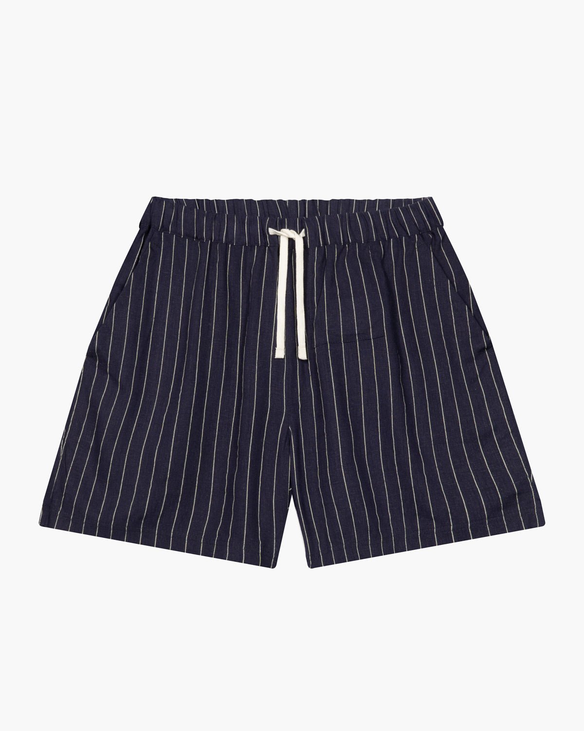 SPODNEKI HERITAGE NAVY STRIPES Z DODATKIEM LNU - Nous Tous