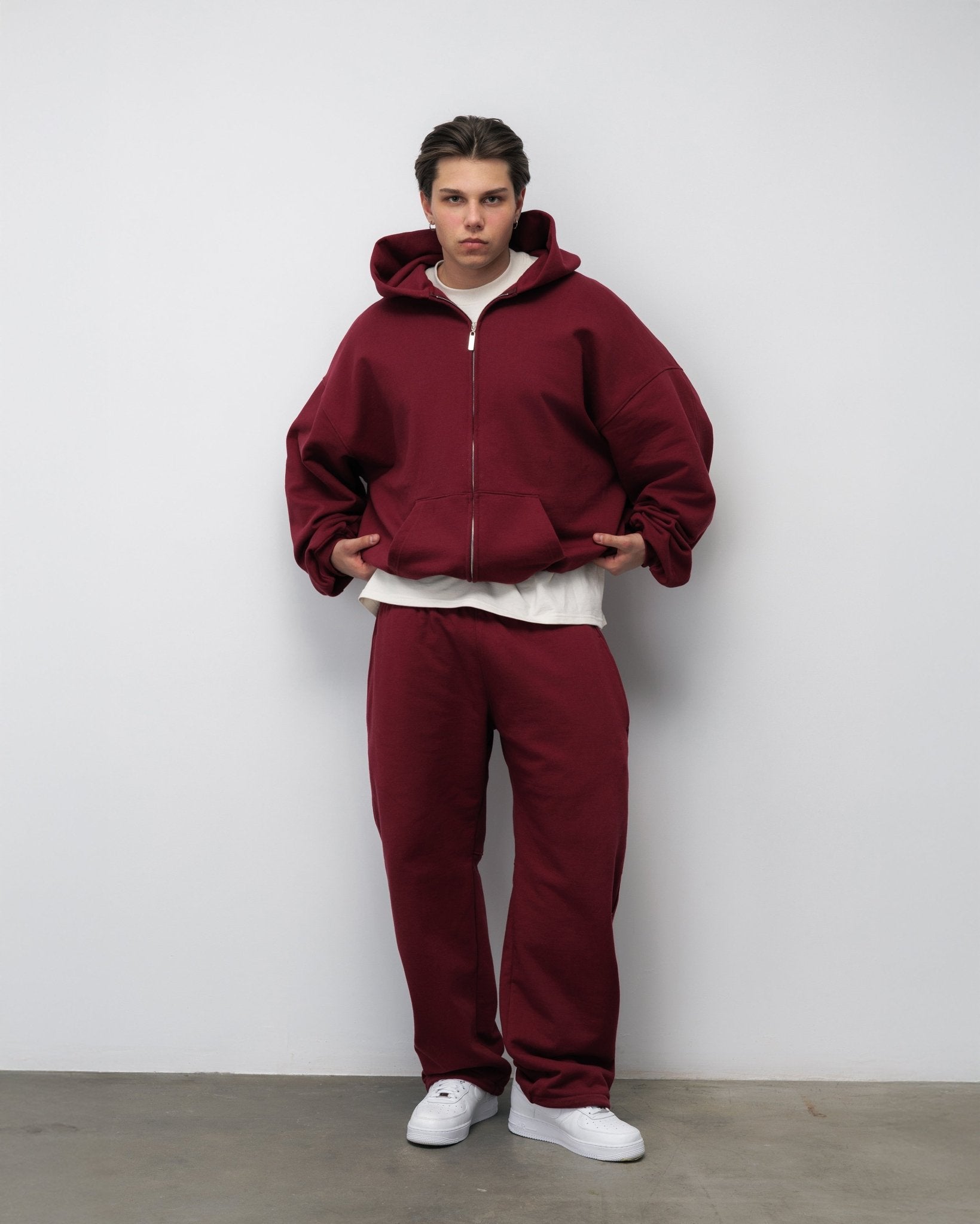 SPODNIE FLUFFY BURGUNDY - Nous Tous