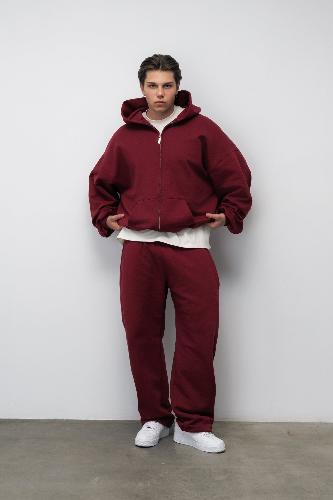 SPODNIE FLUFFY BURGUNDY - Nous Tous