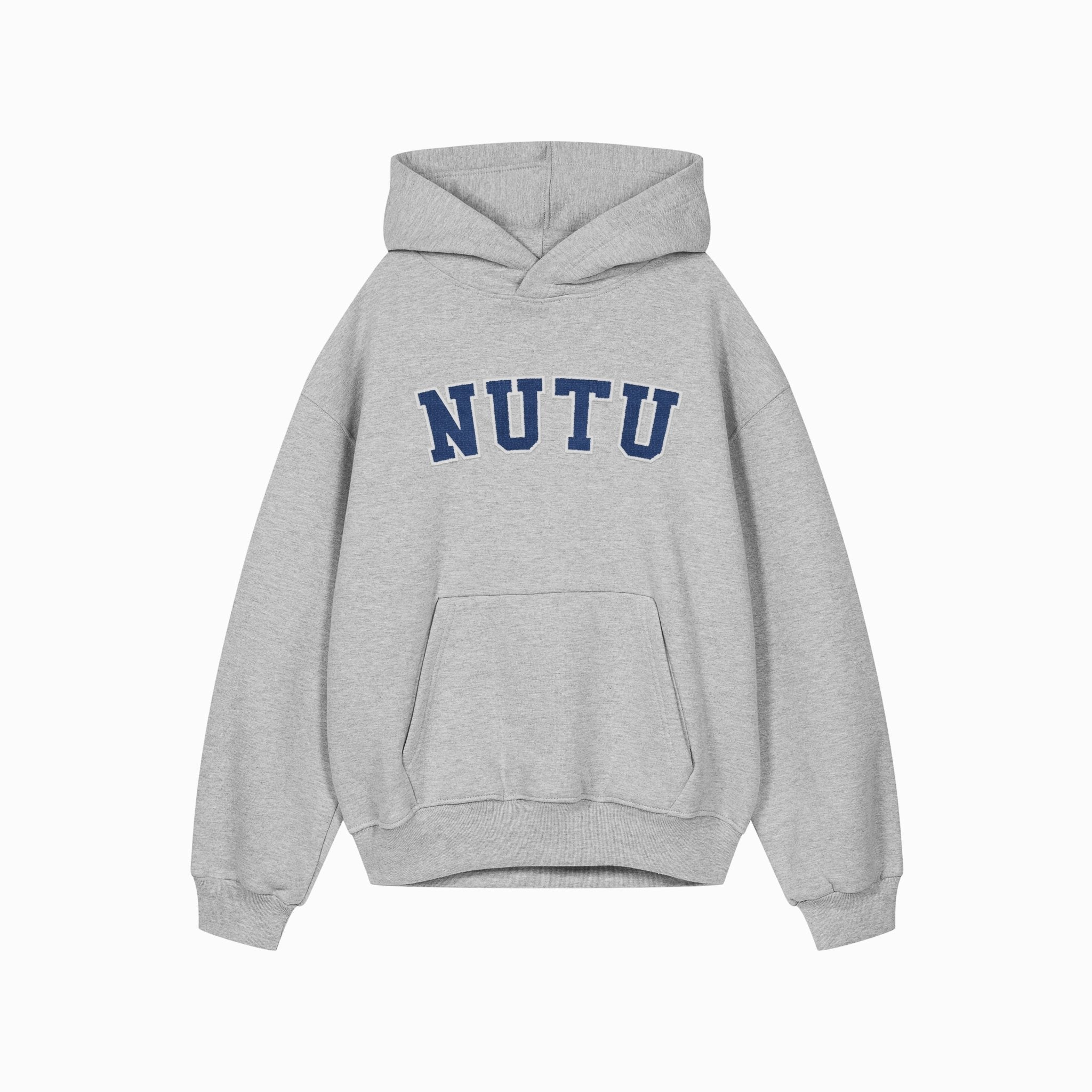 BLUZA NUTU FROTTE LOGO NAVY/SZARY MELANŻ - Nous Tous