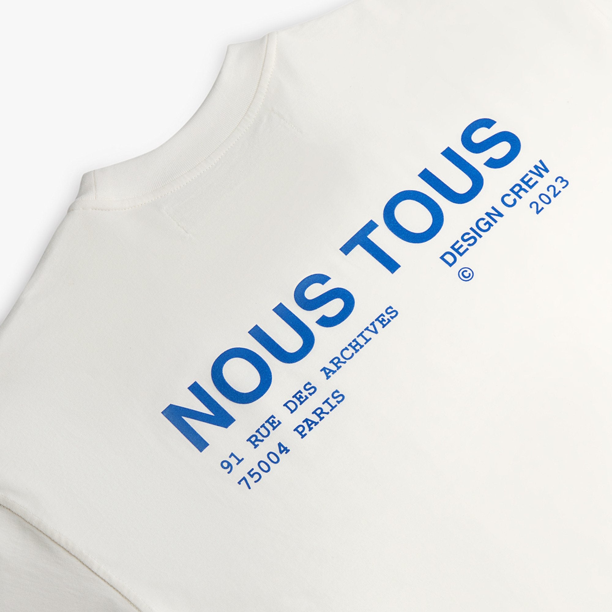 KOSZULKA DESIGN CREW BLUE OFF WHITE - Nous Tous