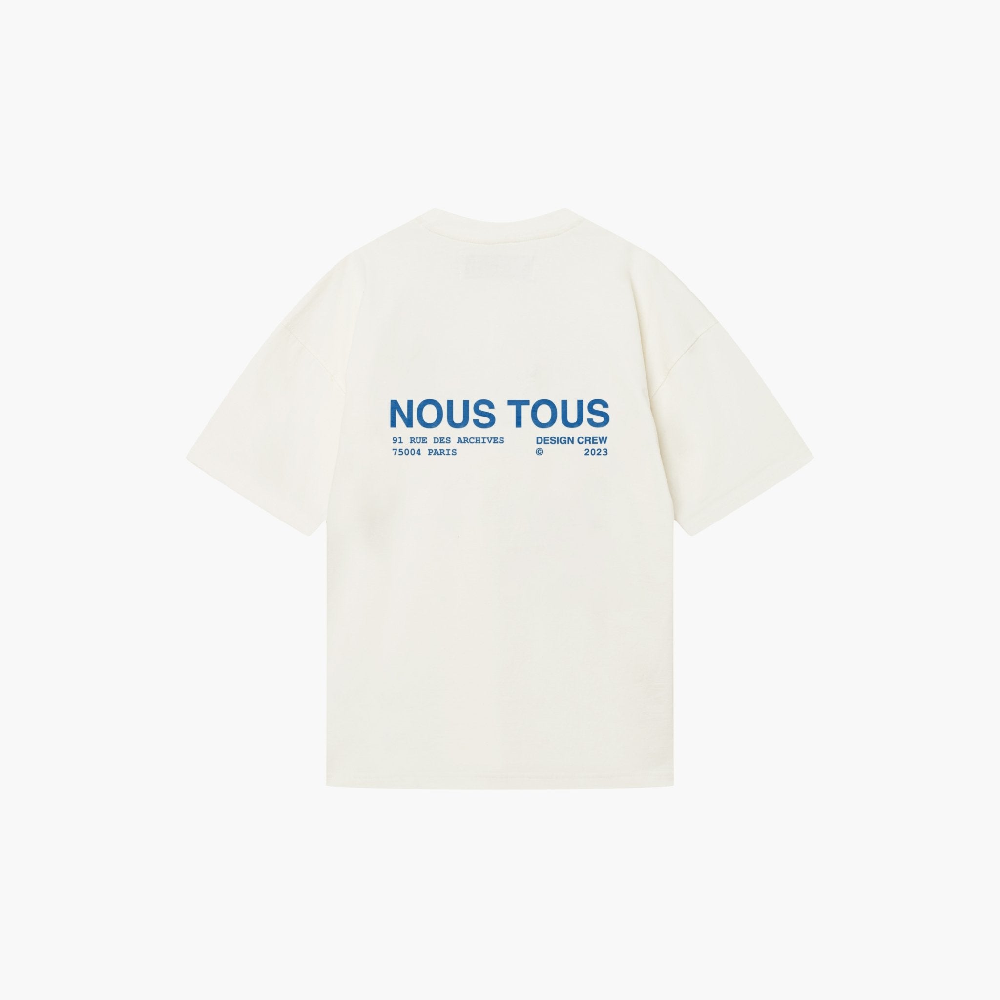 KOSZULKA DESIGN CREW BLUE OFF WHITE - Nous Tous