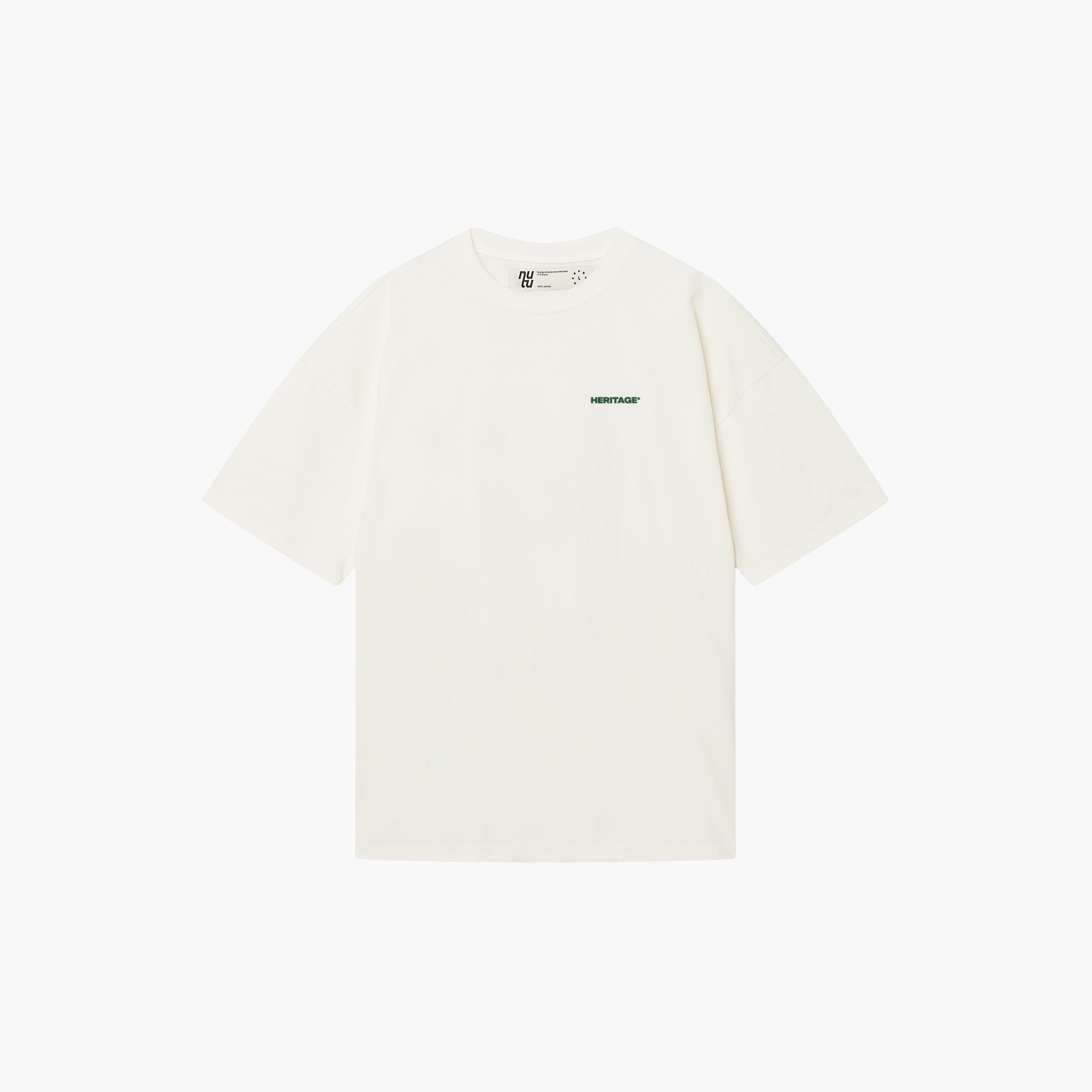 KOSZULKA DESIGN CREW GREEN OFF WHITE - Nous Tous