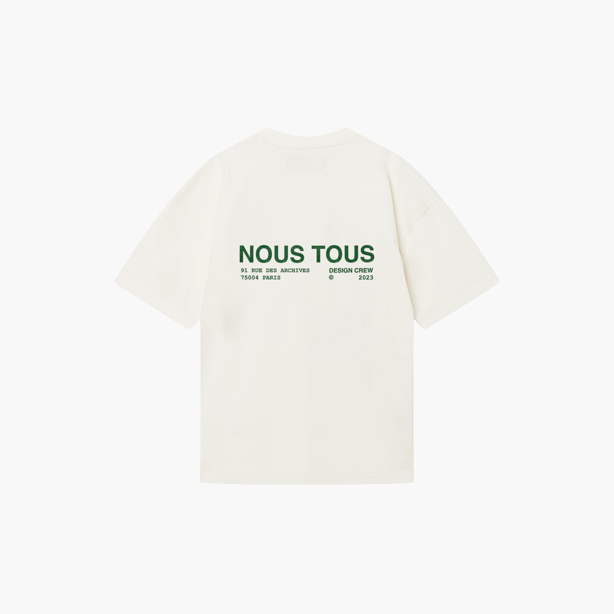 KOSZULKA DESIGN CREW GREEN OFF WHITE - Nous Tous