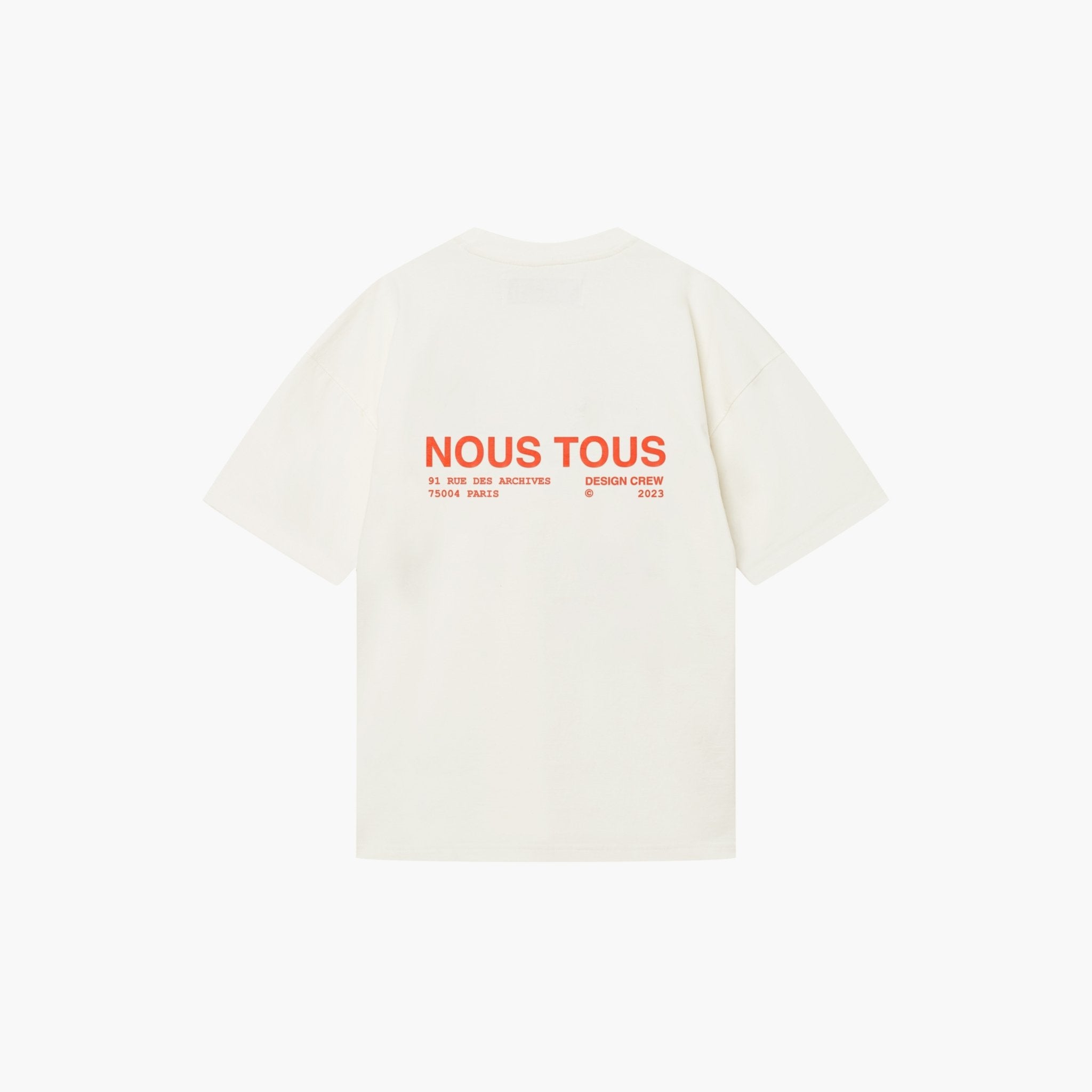 KOSZULKA DESIGN CREW ORANGE OFF WHITE - Nous Tous