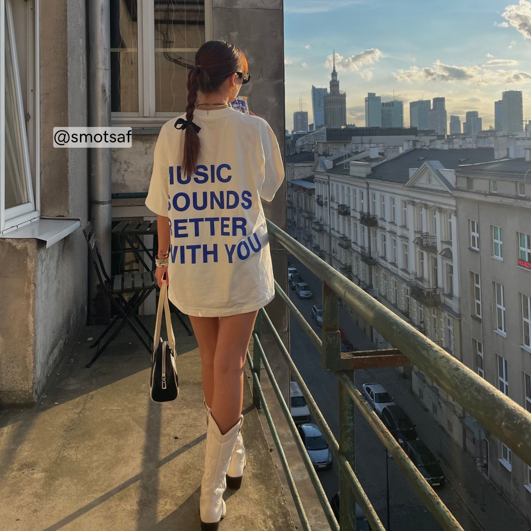 koszulka Music Souds better with you BLUE OFF WHITE - Nous Tous