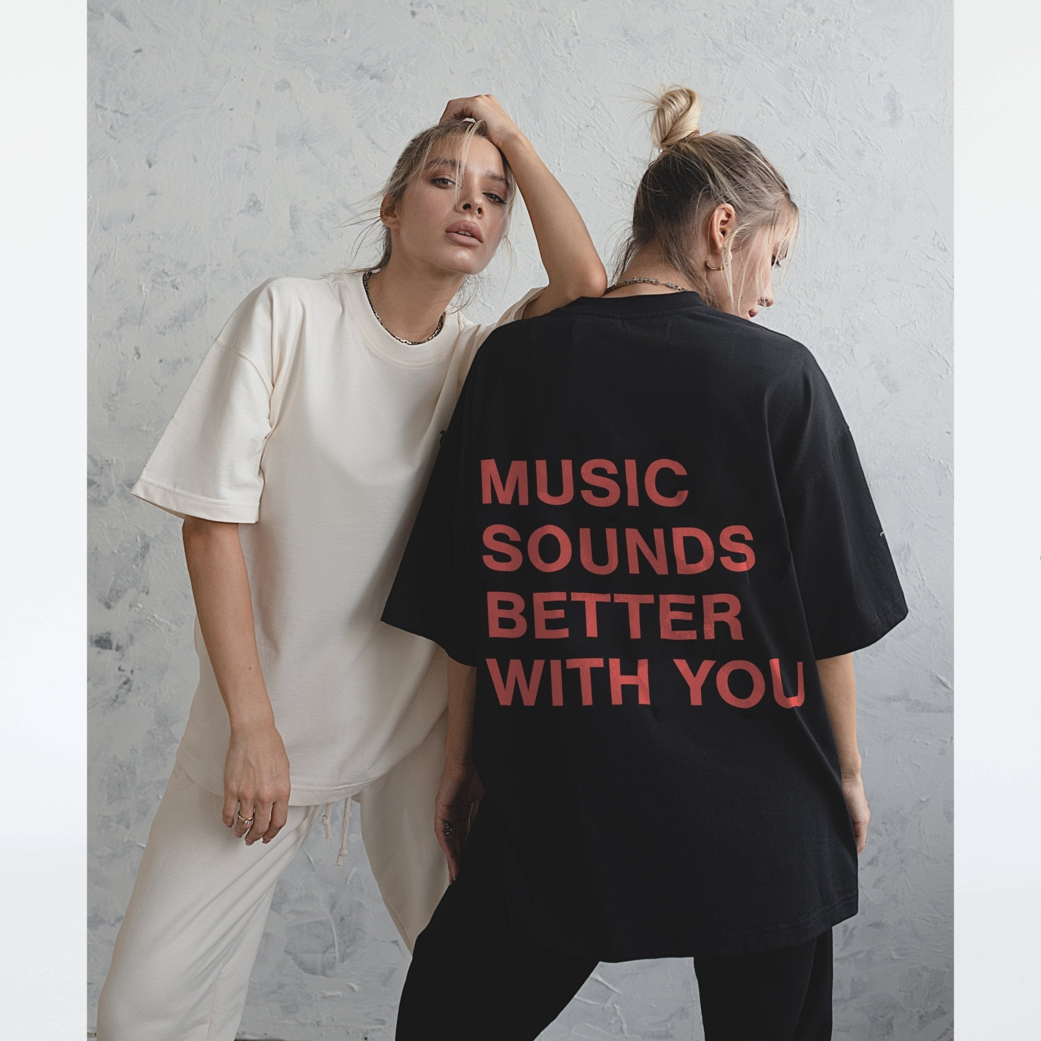 koszulka Music Souds better with you RED WASHED BLACK - Nous Tous