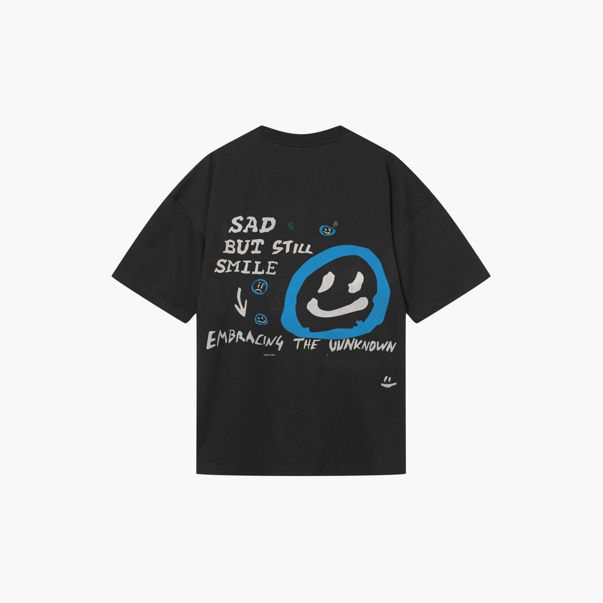 KOSZULKA SAD BUT STILL SMILE BLUE WASHED BLACK - Nous Tous