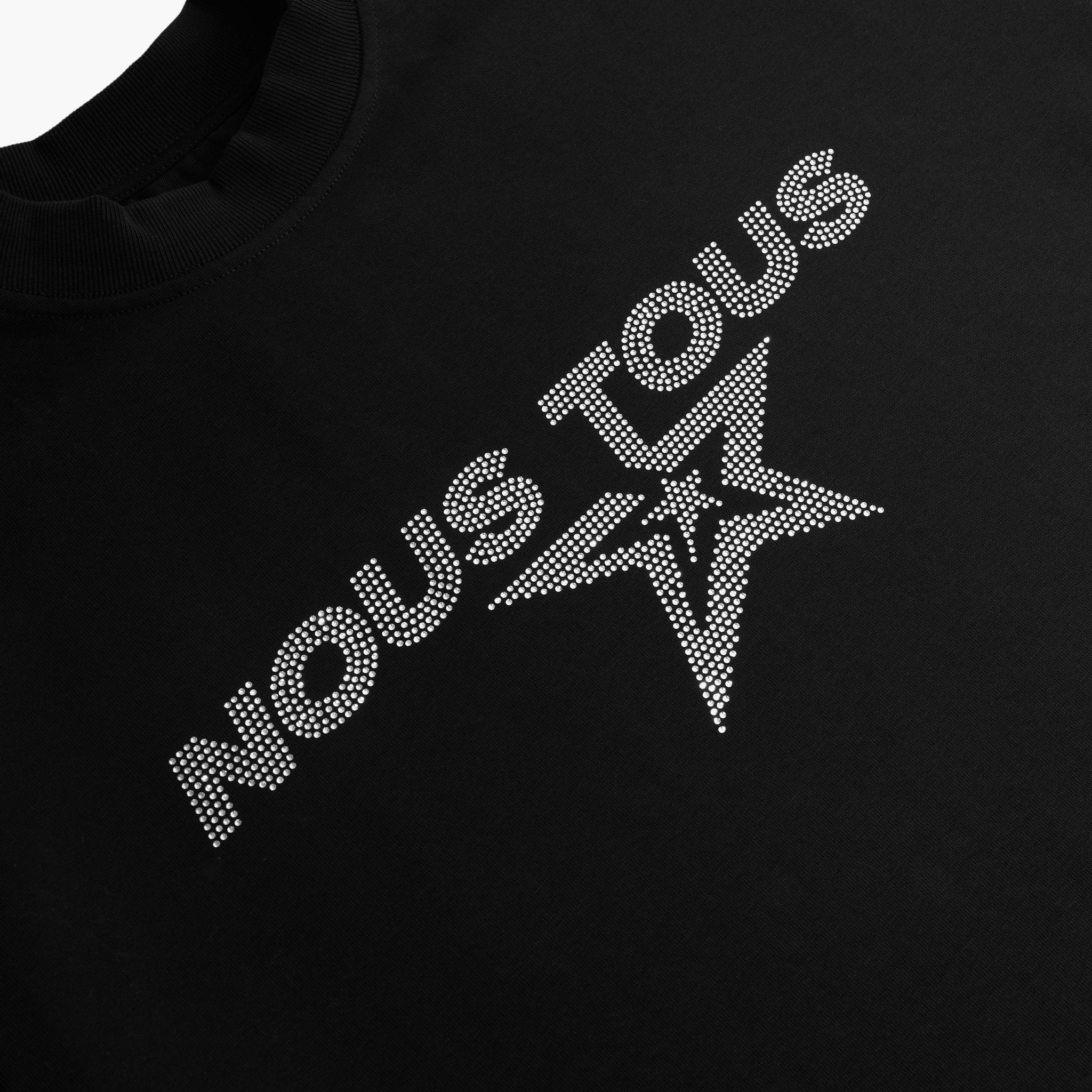 KOSZULKA ULTRA HEAVY 300GSM CRYSTAL LOGO CZARNY - Nous Tous