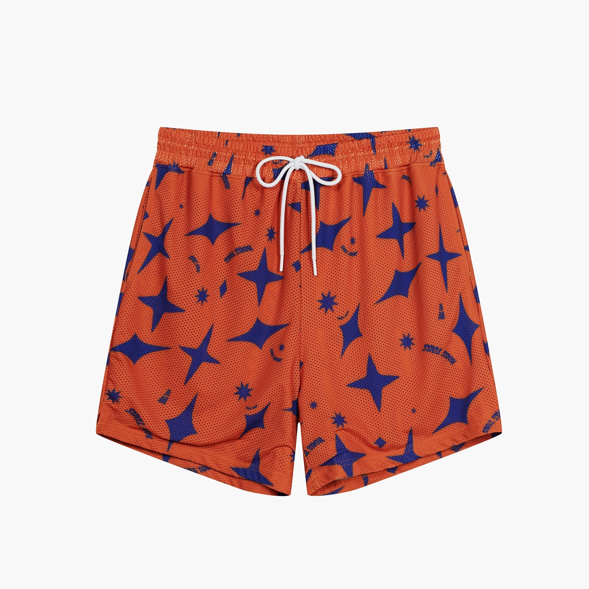 SHOOTING STARS DRIP MESH SHORTS BLUE/ORANGE - Nous Tous