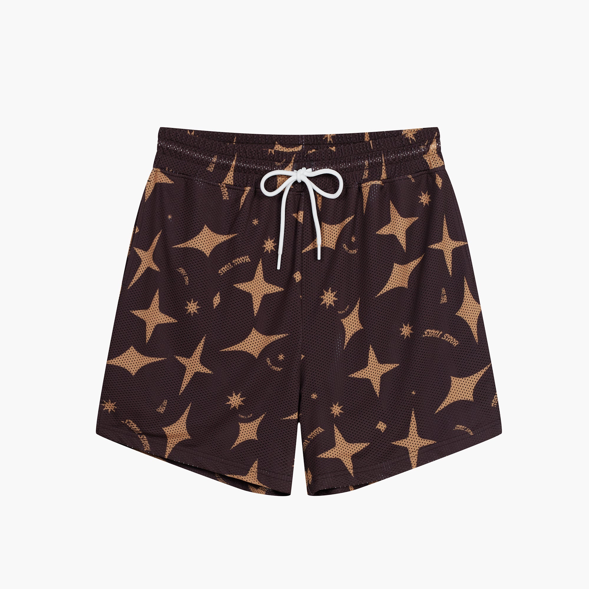 SHOOTING STARS DRIP MESH SHORTS SAND/BROWN - Nous Tous