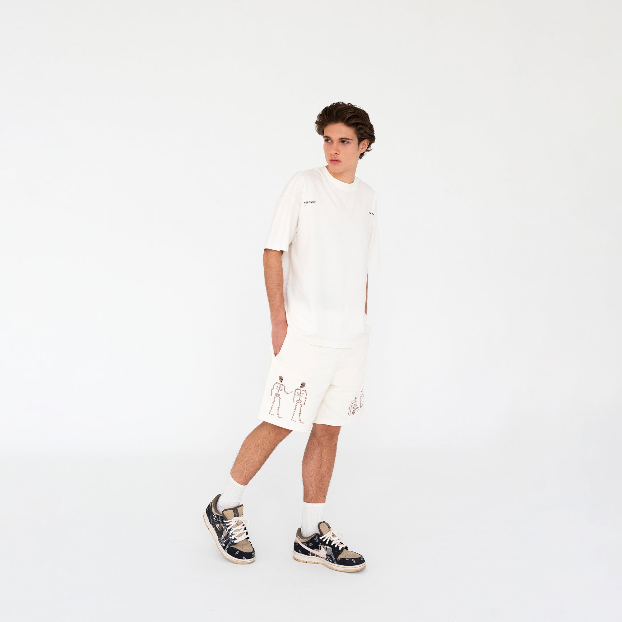 SKELETON SHORTS OFF WHITE - Nous Tous